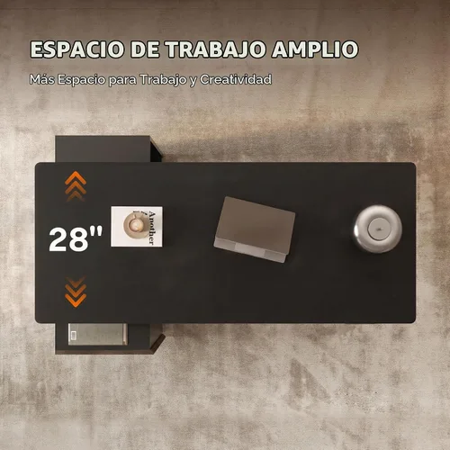Vista 7 de FLEXISPOT Escritorio ejecutivo de pie de 55 pulgadas con cajones y gabinete