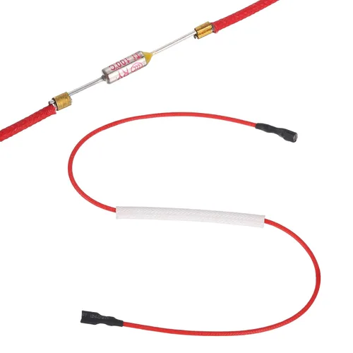 Vista 12 de MECCANIXITY Fusible de temperatura universal para olla arrocera, 168.8 °F 10 A 250 V Fusible térmico de metal con ambos terminales de fibra