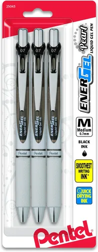 Vista 7 de Pentel EnerGel Deluxe RTX - Bolígrafo retráctil de gel líquido Retráctil, línea media, punta de aguja, tinta negra, rosa, azul y morada