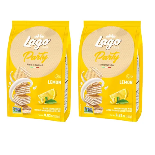Vista 14 de Gastone Lago Party Wafers, capuchino, 8.82 onzas, galletas italianas de oblea con relleno de crema con sabor a capuchino, verificado sin OMG