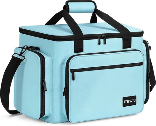 Vista 17 de Estuche de transporte para máquina de coser con múltiples bolsillos de almacenamiento para accesorios, bolsa universal de almacenamiento compatible