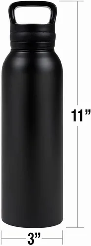 Vista 7 de Batman OFFICIAL 80 Years Bat Panels - Botella de agua aislada de 24 onzas, resistente a fugas, de acero inoxidable con tapa de bucle, color negro