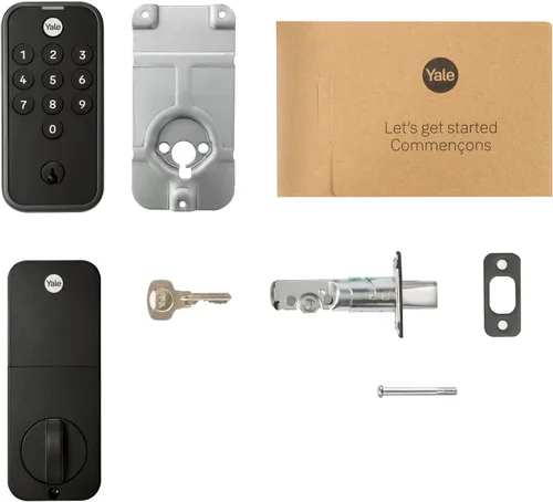 Vista 7 de Yale Code - Cerradura de seguridad para puerta delantera sin llave, gamuza negra