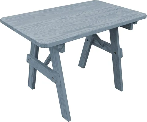 Vista 8 de Furniture Barn USA Mesa tradicional de pino tratado a presión de 4 pies, tinte de cedro mancha de cedro