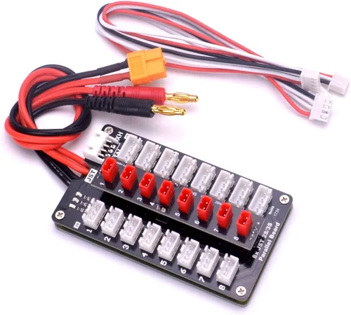 Vista 2 de YoungRC JST Junta de carga paralela 2-3S Tablero de carga de equilibrio de batería Lipo con conectores JST para helicóptero RC Drone