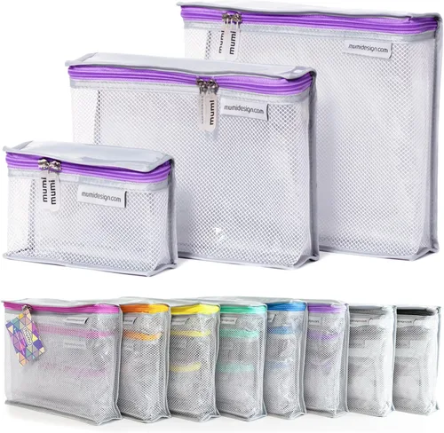 Vista 13 de MUMI Juego de 3 neceseres de viaje – Bolsas de aseo resistentes al agua para mujeres y hombres – Bolsas transparentes para artículos de tocador