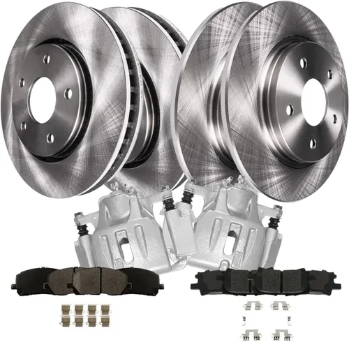 Vista 16 de Detroit Axle - Kit de frenos para Land Rover LR3 2005-2009, Rotores de freno deportivos Range Rover 2006-2009 y pastillas de freno de cerámica 2007