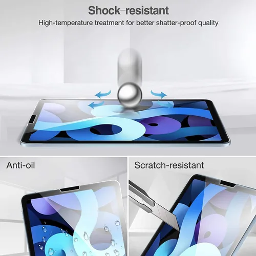 Vista 6 de ZenRich [Paquete de 2] Protector de pantalla anti luz azul para iPad Air de 5ª/4ª generación de 10.9 pulgadas, vidrio templado de dureza 9H