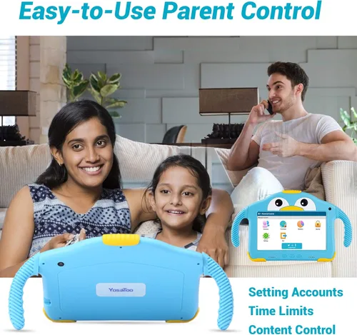 Vista 10 de Tablet para niños pequeños Tablet Android para niños con WiFi doble cámara 1GB 32GB almacenamiento 1024 x 600 pantalla táctil modo de control Rosa