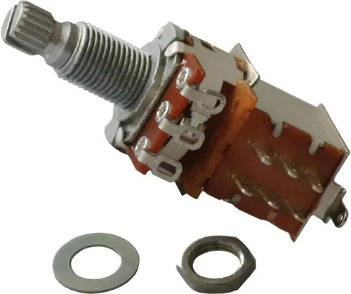 Vista 5 de Push Pull Pot DPDT - Potenciómetro de bajo de guitarra conmutada, tono de volumen, interruptor de control de eje dividido, 0.71 pulgadas