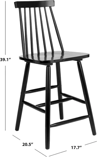 Vista 3 de Safavieh Home Collection Beaufort - Taburete negro para mostrador (24 pulgadas, juego de 2)
