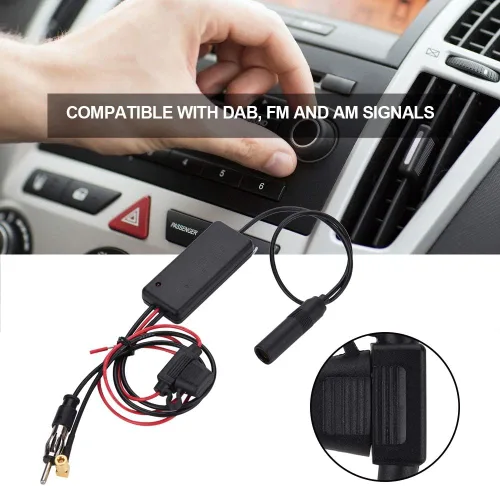 Vista 4 de V BESTLIFE Auto Car 12V Antena Estéreo Radio AM FM Amplificador de señal Booster Fortalecer AMP, Anti interferencia, Mejorar la señal de adio