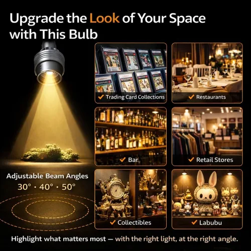Vista 2 de Foco LED de ángulo de haz ajustable con zoom PAR20 NSP 15° -60° NFL WFL Multi ángulo de techo empotrable I 12W lámpara de abajo para restaurantes