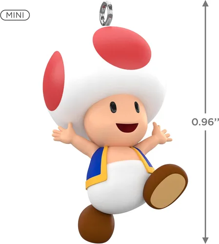 Vista 5 de Hallmark Keepsake Adorno de Navidad miniatura de 0.96 pulgadas 2023, Nintendo Super Mario Toad Mini, regalos para jugadores