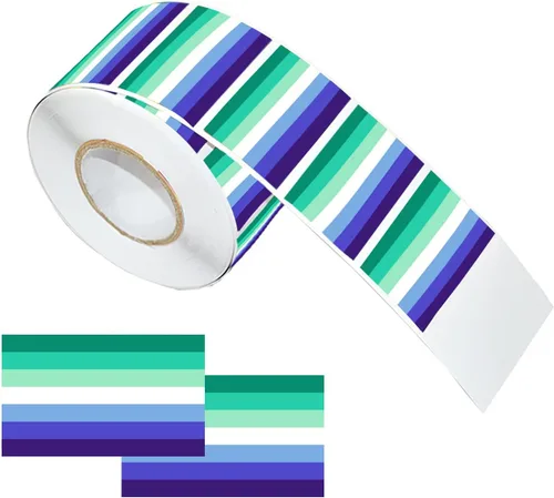 Vista 10 de LGBTQ - Calcomanías de orgullo, rectangulares de seis colores, arco iris, calcomanías autoadhesivas impermeables para desfiles y eventos