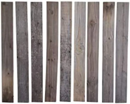 Vista 7 de Tablones de madera reciclada rústica desgastada para manualidades, proyectos y decoración (6 tablones de 24 pulgadas de largo)