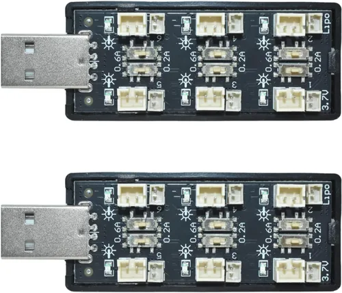 Vista 10 de 1S LiPo - Cargador USB de 6 canales 3.7V/4.20V, compatible con batería Tiny Whoop EMAX Tinyhawk, proyectos de bricolaje, conectores JST-PH2.0