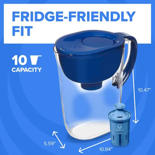 Vista 7 de Jarra con filtro de agua Brita Everyday Elite, elimina el 99% del plomo, incluye 1 filtro, capacidad de 10 tazas, color negro