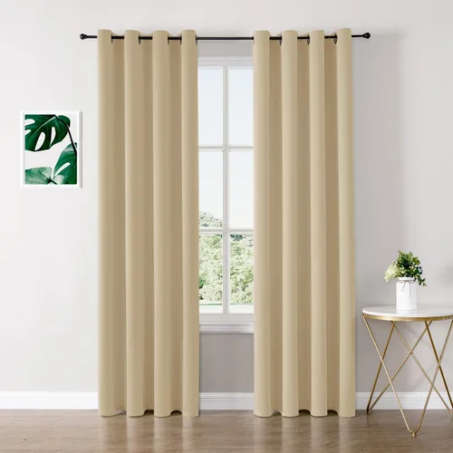 Vista 32 de ChrisDowa - Cortinas cortas para ventana de 40 pulgadas para dormitorio - Cortinas cortas con ojales y aislamiento térmico para oscurecer