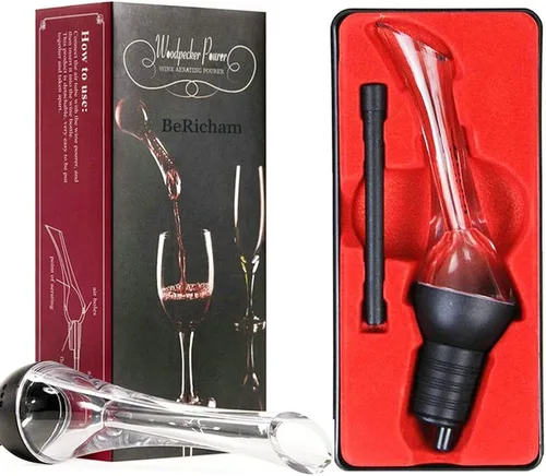 Vista 6 de Vertedor aireador de vino – Decantador de vino prémium para airear vino al instante para amantes del vino/accesorios de vino, caja de regalo incluida