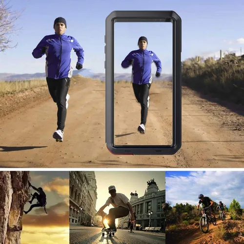 Vista 7 de Casa Funda híbrida a prueba de golpes de metal de aluminio de aleación para Samsung Galaxy Note 9-Negro