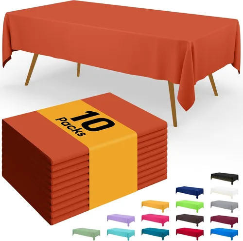 Vista 73 de Smiry - Juego de 6 manteles desechables, 54 x 78 pulgadas, manteles impermeables rectangulares para fiestas, cubierta de mesa de plástico