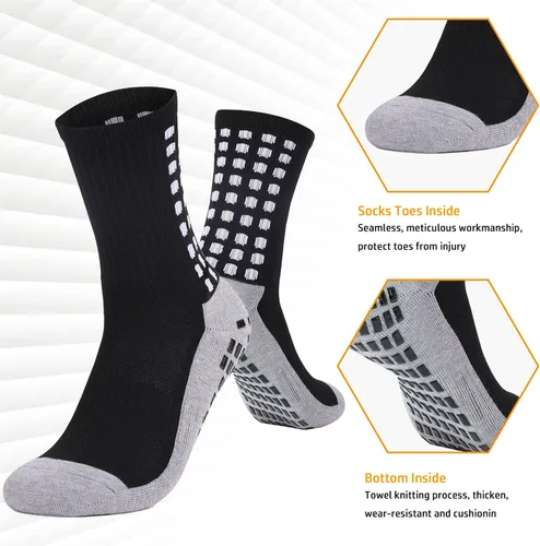 Vista 5 de POZCMJM Calcetines con agarre de fútbol para hombre con pinzas antideslizantes atléticos para hospital, calcetines de hospital, 135 pares