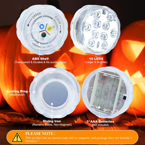 Vista 5 de Luces de calabaza para interior, 16 colores que cambian de Jack O Lantern, luces de linterna de JackoLantern a batería para calabazas al aire libre