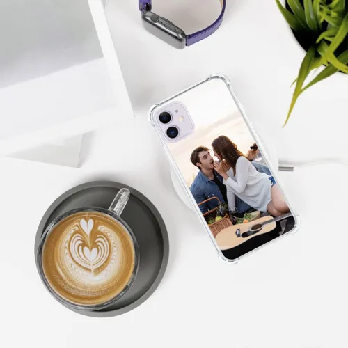 Vista 6 de Funda de teléfono con foto personalizada para iPhone 11, cubierta transparente suave de silicona personalizada con imagen/texto, regalo único