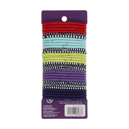 Vista 2 de Goody Elástico trenzado Ouchless para mujer, Tribal neón, 30 CT