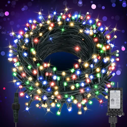 Vista 15 de Luces de Navidad de 33 pies para interiores, 100 luces LED para interiores, cadena de luces de globo para dormitorio, 8 modos con control remoto