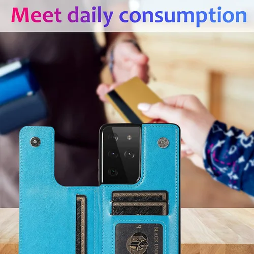 Vista 8 de Asuwish Funda compatible con Samsung Galaxy S21 Ultra Glaxay S21ultra 5G y protector de pantalla de vidrio templado, ranura para tarjetero, función