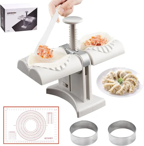 Vista 8 de Máquina Automática de Hacer Dumplings Sameme, Fabricante de Dumplings Eléctrico, Prensa de Empanada Removible con 2 Herramientas de Prensado