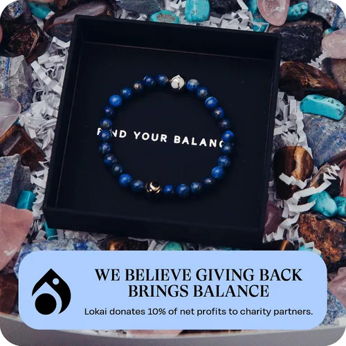 Vista 5 de Lokai Pulsera de cuentas de piedras preciosas para mujeres y hombres, colección de piedra y metal, joyería de cristal y piedras preciosas pulsera