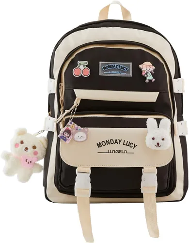 Vista 2 de Mochila Kawaii para la escuela, lindas mochilas estéticas para niños, para niñas de primaria, jardín de infantes, Mochilas Escolares para Niñas