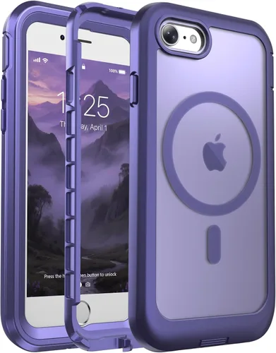 Vista 129 de jaroco - Funda magnética compatible con MagSafe para iPhone 11 de 6.1 pulgadas; protección de grado militar contra caídas, de doble capa
