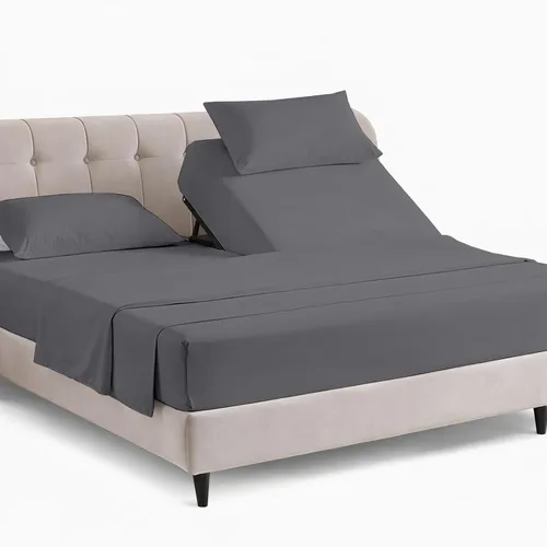 Vista 8 de KRISHNA Juego de sábanas prémium de 4 piezas de 34 pulgadas para cama ajustable con números de sueño, 100% algodón egipcio, sábana bajera ajustable