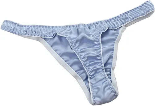 Vista 6 de LingDooo 3 pares de bragas de bikini de seda pura para mujer, ropa interior sexy suave para verano, ropa interior de playa S-XL
