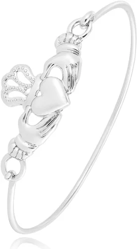 Vista 9 de The Claddagh - Pulsera irlandesa para mujer, 6.5 en 6 tonos, regalo elegante Oro