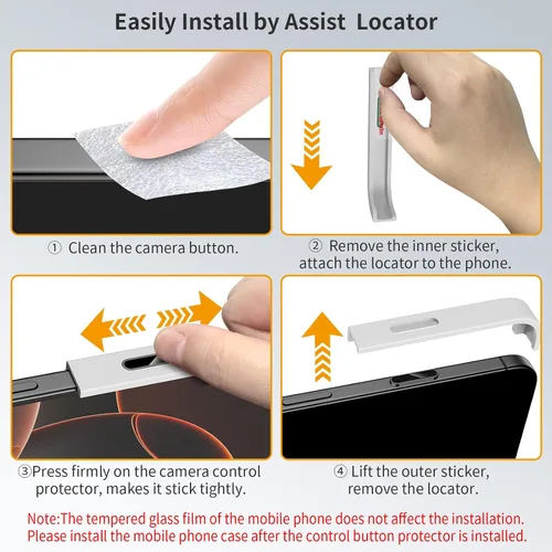 Vista 6 de AMANECER Paquete de 2 protectores de botón de control de cámara para iPhone 16/16 Plus, funda protectora capacitiva de alineación automática