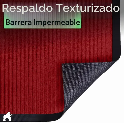 Vista 6 de Gorilla Grip - Tapete afelpado original de goma con perfil bajo, resistente, duradero, impermeable y fácil de limpiar para interior y exterior Rojo