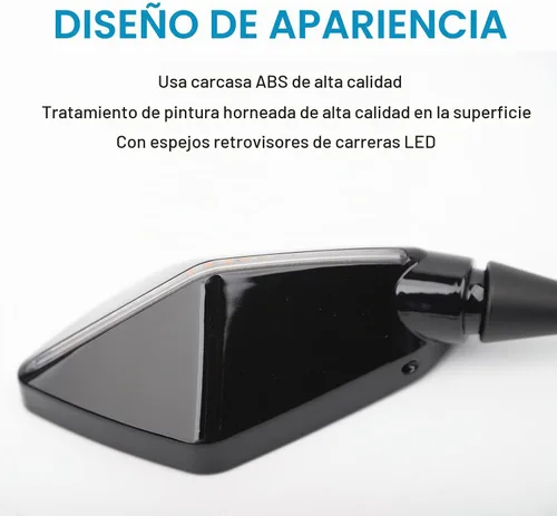 Vista 4 de Mokuo Luz LED para motocicleta, espejos retrovisores con flecha frontal LED para CBR250R 2011-2017 CBR300R 2015-2018 CBR500R 2012-2017
