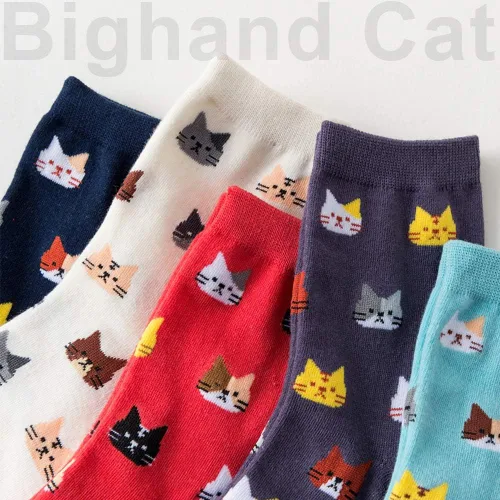 Vista 7 de IIG 3-6 pares de calcetines de algodón para mujer, diseño de animales, simpáticas calcetas de algodón, de novedad.