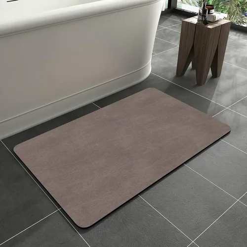 Vista 35 de MontVoo -Tapete de baño-Alfombras de baño delgadas antideslizantes para debajo de la puerta- Superficie de gamuza sintética absorbente, de secado
