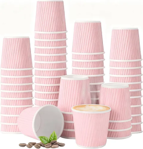 Vista 10 de TINSKY 4oz Disposable Paper Espresso Cups, 200 Pack Small Coffee Cups Papel Kraft
