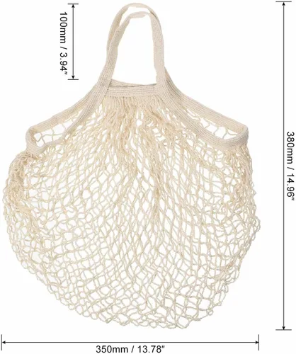 Vista 2 de MECCANIXITY Bolsa de malla de algodón reutilizable lavable malla malla bolsa organizador para frutas y verduras compras