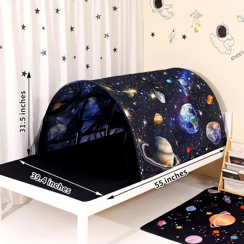 Vista 5 de Tienda de campaña para niños Lucky castle Bed Tent plegable casa de juegos para niños, tiendas de campaña para niñas y niños, toldo para dormir