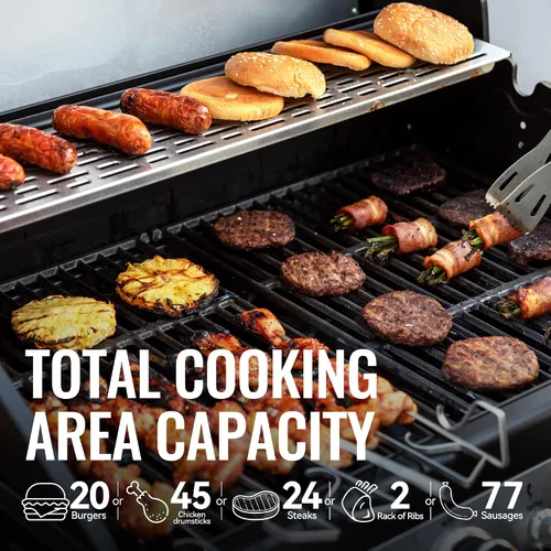 Vista 4 de SG5003H - Parrilla de gas de 4 quemadores con quemador lateral con tapa, parrilla de gas propano estilo gabinete, salida de 49,000 BTU para patio al