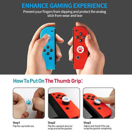 Vista 6 de Correa de muñeca para Switch Joycon 1 par de accesorios de cordón de repuesto con tapas de agarre para mando Joy Con Joy-Con