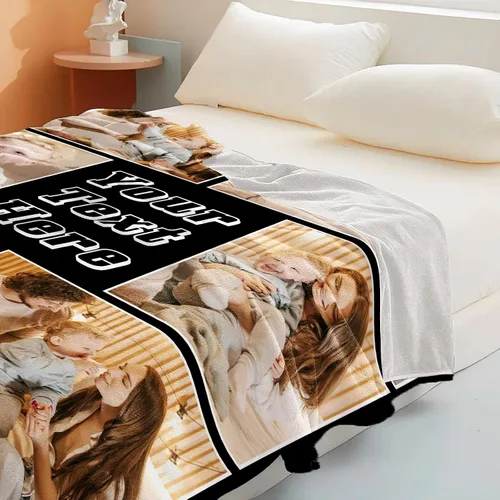 Vista 90 de Manta personalizada con imagen, manta personalizada con texto de fotos, manta de fotos personalizada para amiga, mamá y papá, regalos personalizados